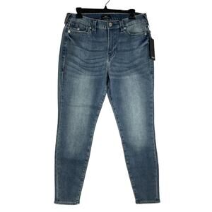 True Religion Womens Halle High Rise Super Skinny Blue Jeans 31 Flap Pockets New